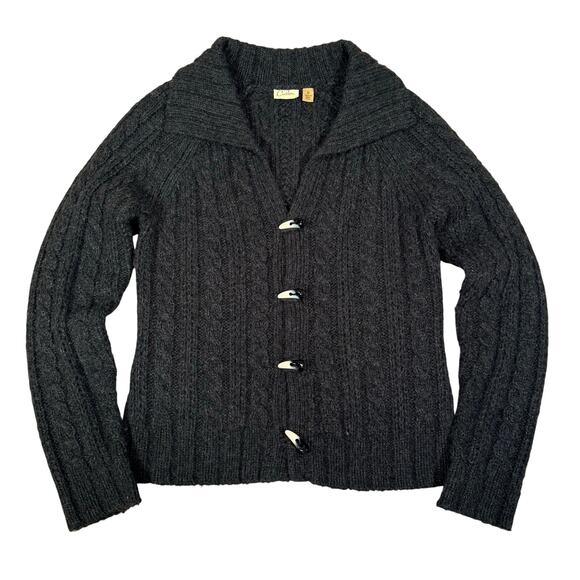 Caslon Sweaters - Vintage Gray Chunky Knit Toggle Cardigan Sweater Shawl Collar Cozy Wool Blend